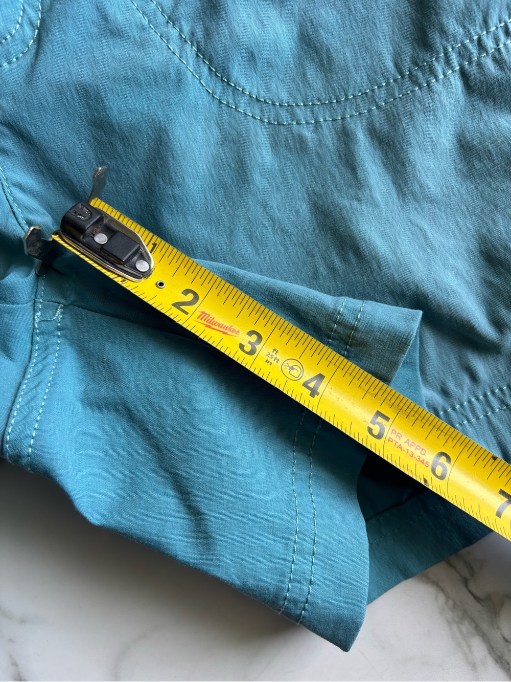 Athleta Trekkie Hiking Shorts Size 6 Teal Blue Green Outdoor Gorpcore Trail - Picture 9 of 14
